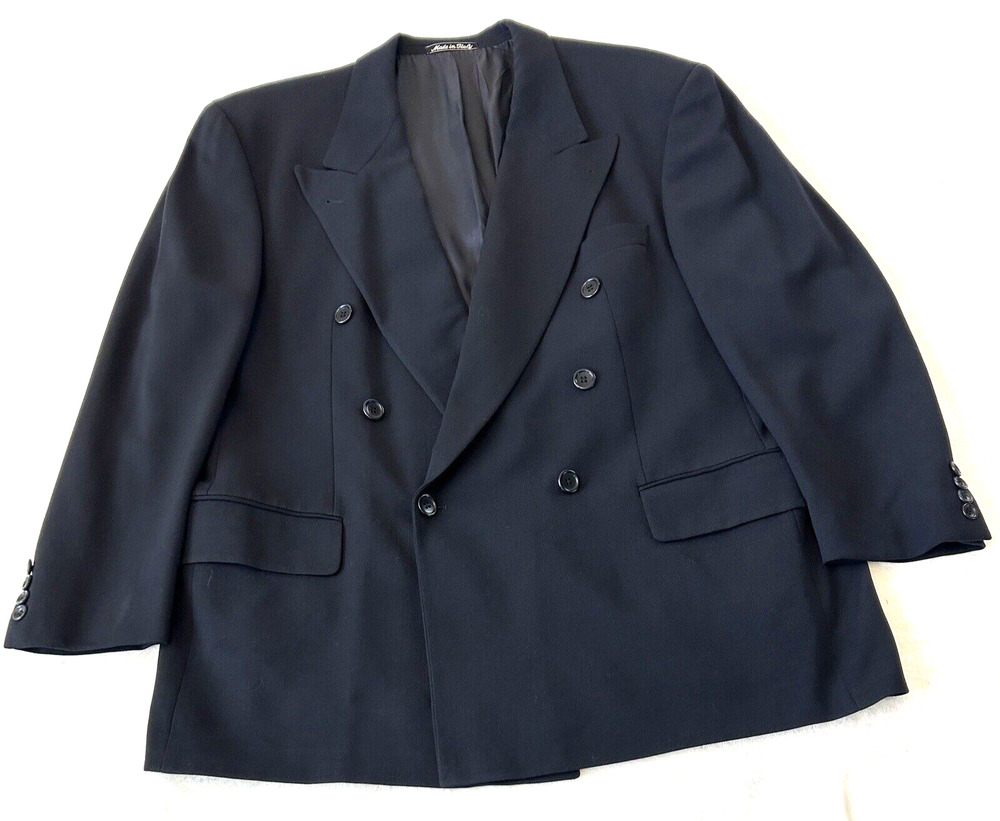 Hugo Boss Men Zeus Akropolis Blazer Jacket 42S Double Breasted Wool Blue